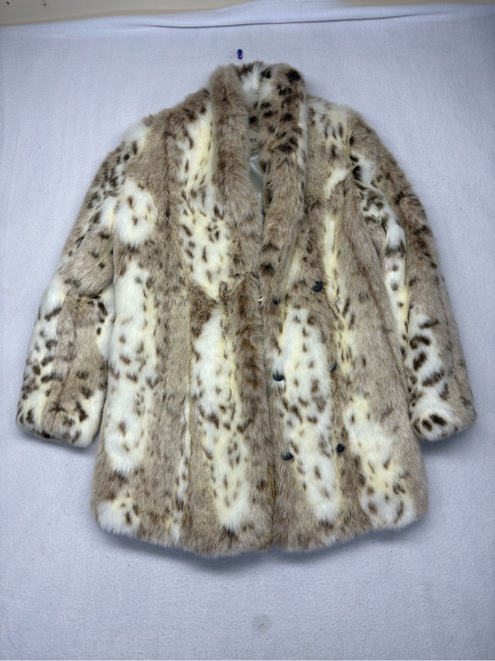 Authentic SpiritHoods Siberian Snow Leopard Faux Fur Collared Coat Unisex - XS
